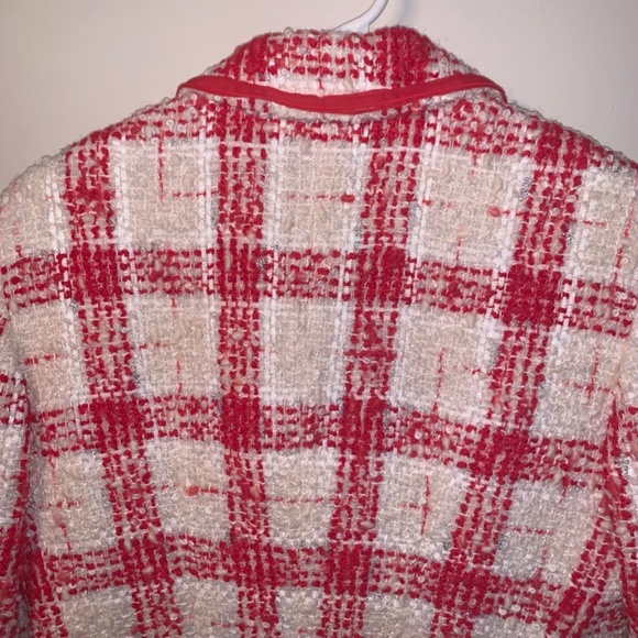 Hauber Red White Tweed Metallic Blazer Alpaca Wool Blend 8 - Picture 13 of 13
